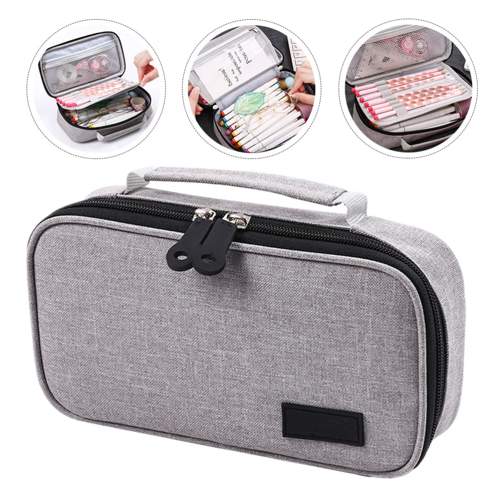 

Large Capacity Canvas Pen Pouch Student Pencil Pouch Student Stationery Bag