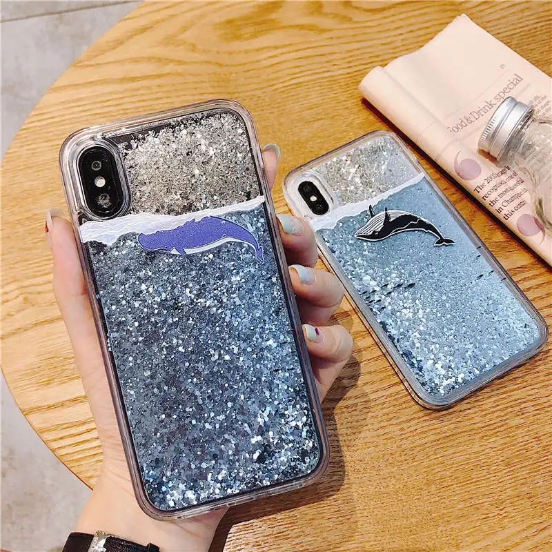 QuickSand жидкий динамический китовый чехол для Xiaomi Redmi Note 8 Pro Note 7 Pro Cover Mi Lite Mi9 6X 5X Pocophone F1 On.