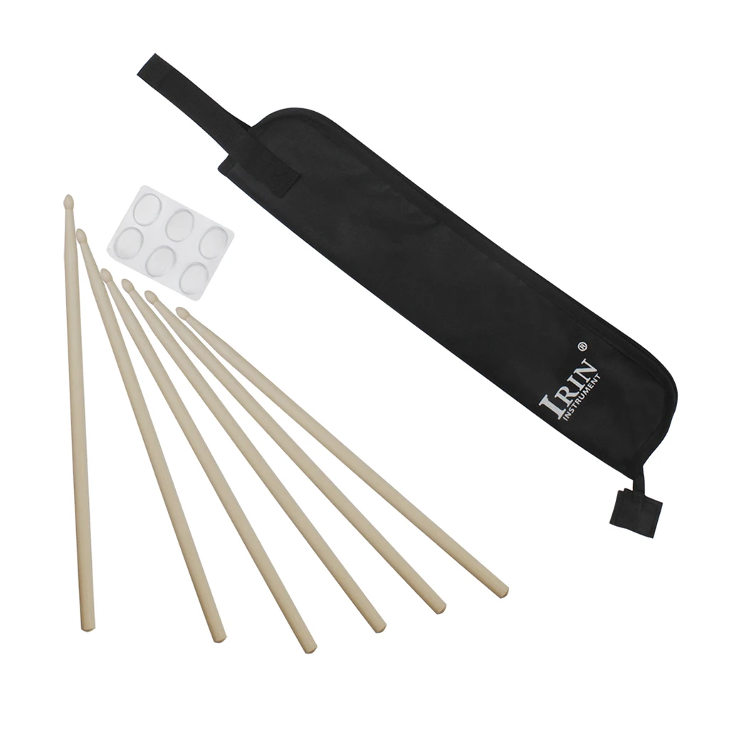 

Drum Damper Gel Pads Wood Drum Sticks Carry Bag DIY Replacements Parts