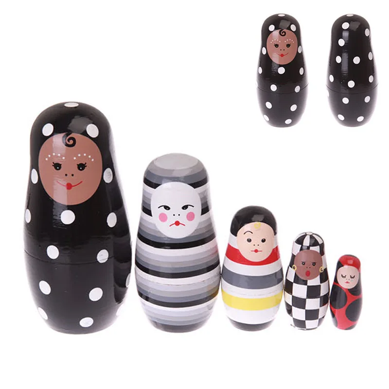 5 шт./компл. деревянная Русская Матрешка куклы для девочек/клоун глазурь игрушки