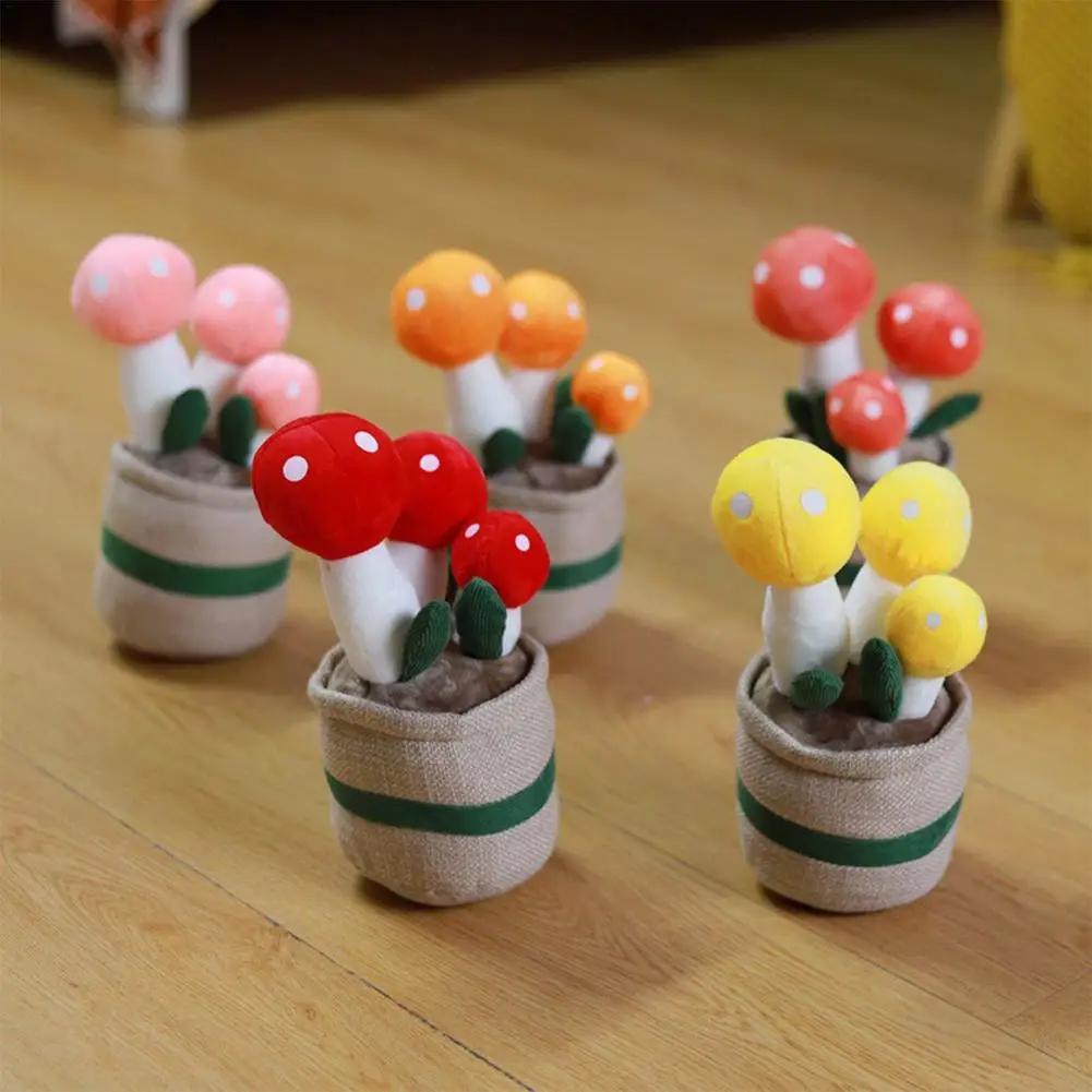

25CM Cute Mushroom Plants Plush Toys Soft Funny Bookshelf Decor Doll Creative Potted Bear Paw Pillow Home Decor Kids Gift New