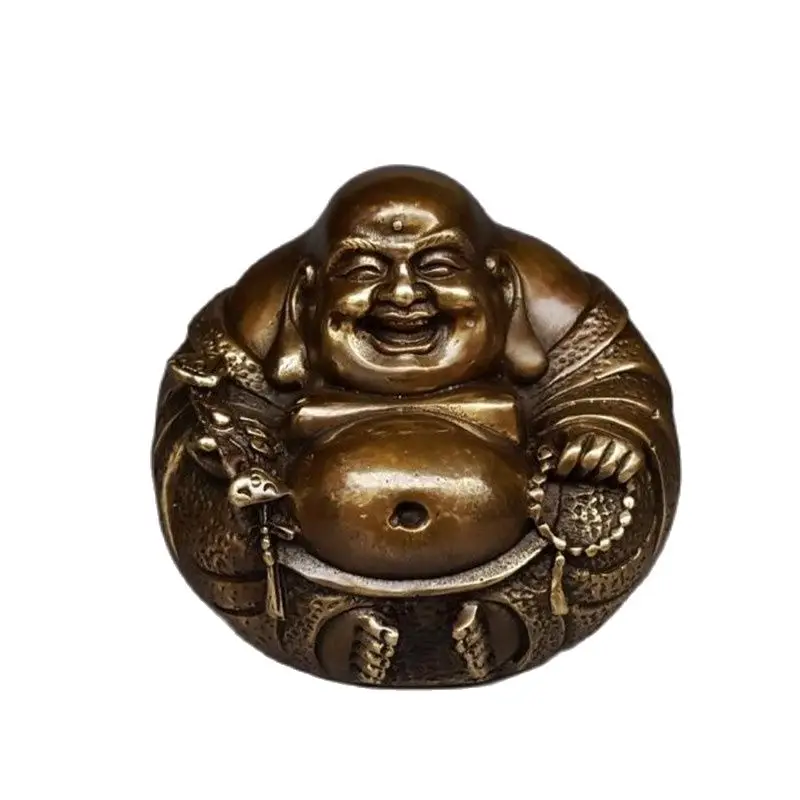 

Antique copper Buddha Maitreya lucky auspicious feng shui ornaments decoration process