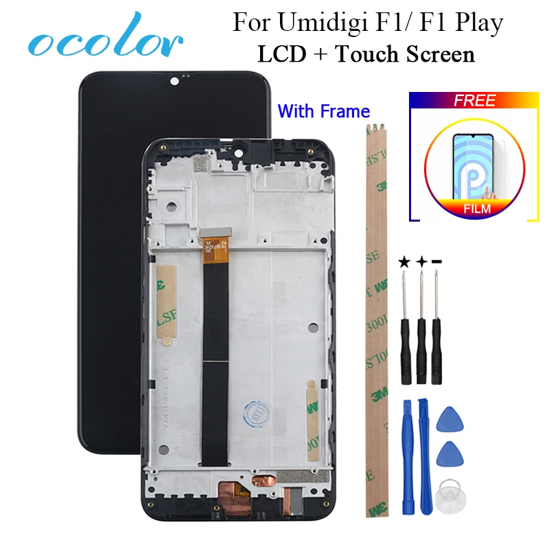 Ocolor для Umidigi F1 Play ЖК-дисплей и сенсорный экран с рамкой дигитайзер в сборе с инструментами для Umidigi F1 ЖК-дисплей с пленкой