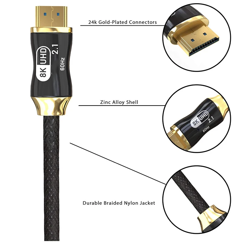 8K @ 60H HD кабель 48 Гбит/с 3D видение волоконно оптический HDMI совместимый адаптер для