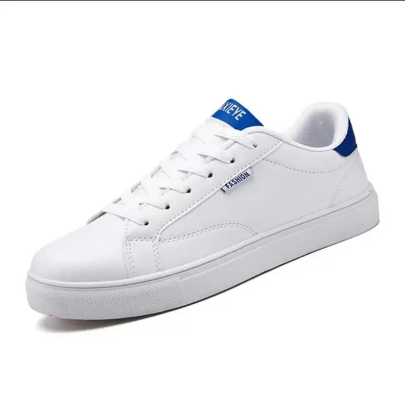 

White Casual Vulcanized Sneakers Boys Cheap Comfortable Shoes Men Nice Autumn Spring Fashion Lace-Up Flat Sneakers
