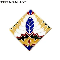 totasally women bohemian stylish tribe brooches colorful enamel flower square pins girls costume jewelry dropship