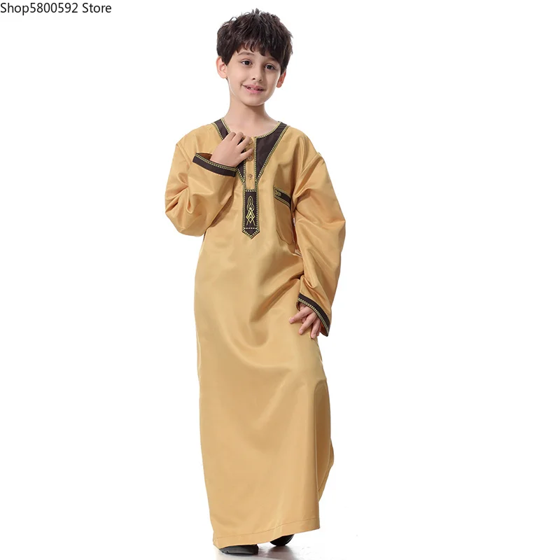 

Boy Children Abaya Dubai Kaftan Oman Arabic Qatar Muslim Kids Hijab Robe Caftan Marocain Ramadan Saudi Arabia Islamic Clothing