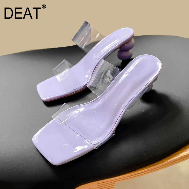 [DEAT] Новинка 2020 года Сезон весна лето Туфли на высоком каблуке из прозрачного ПВХ