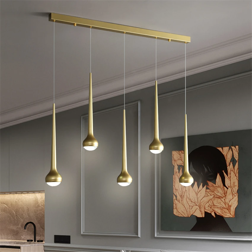 Nordic Restaurant Combination Droplet Pendant Lights Modern Living Room Kitchen Lamps Dining Table Hanging Fixtures | Лампы и