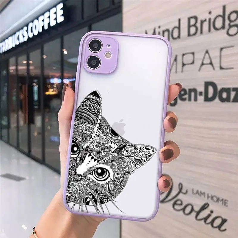 

ttem de Animal elefante Phone Case Matte transparent For Purple iPhone 12 Mini 11 Pro XR XS Max 7 8 Plus X Back Cover