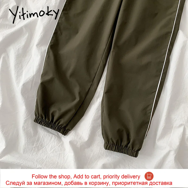 

Yitimoky Sweatpants Women High Waist Harem Pants Black Elastic Loose Casual Pockets Summer 2021 Streetwear New Fashion Clothes