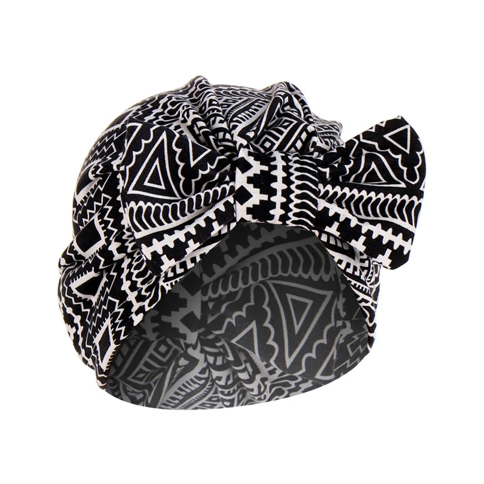 

Bowknot Hats NEW HOT Fashion Women Print India Hat Muslim Ruffle Cancer Chemo Hat Beanie Wrap Cap Wrap Cap Hot Sell