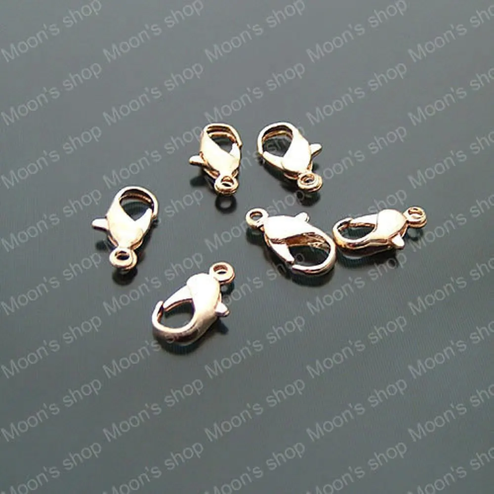 Застежки карабины цвета шампанского 12*5 мм 100 шт.|lobster claw clasp|claw claspsjewelry findings |