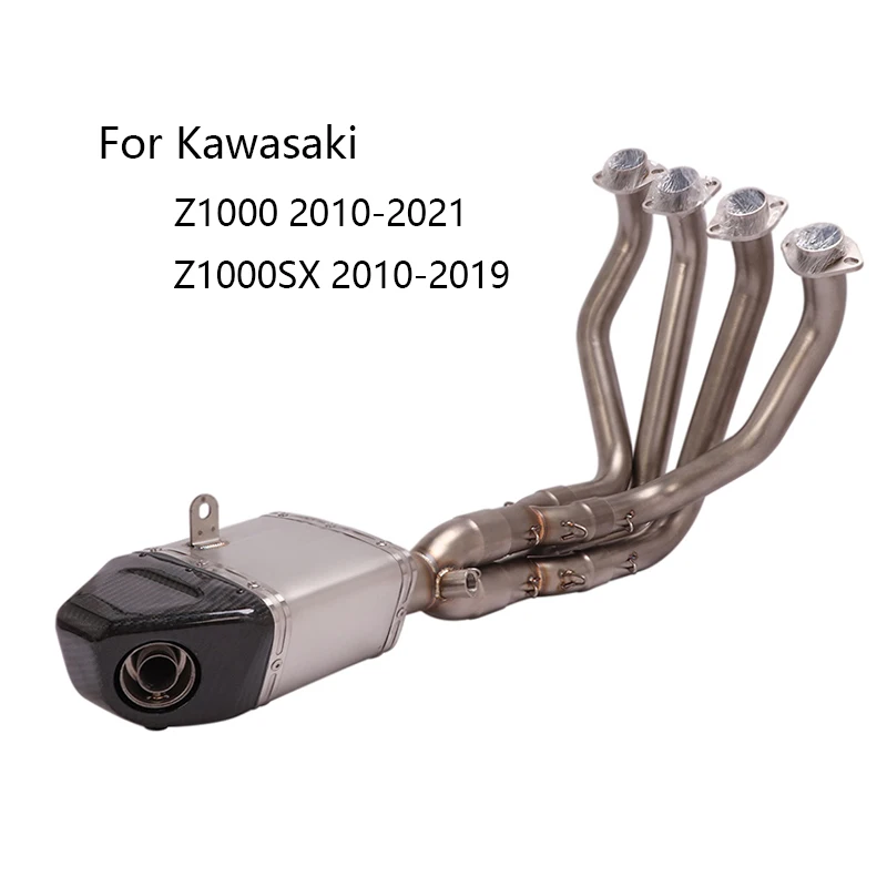 

Complete Exhaust System for Kawasaki Z1000 2010-2021 Z1000SX 2010-2019 Motorcycle Header Link Pipe Slip On 51mm Muffler Escape