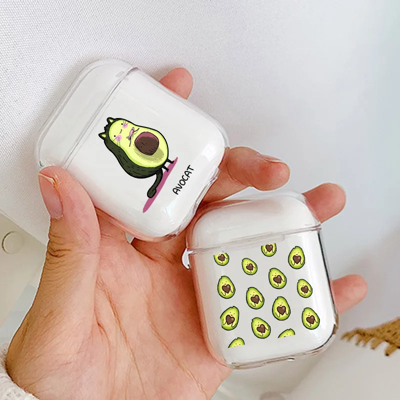 Спасательные Чехлы для Apple AirPods 2 мягкий мультяшный чехол наушников с авокадо Air Pods