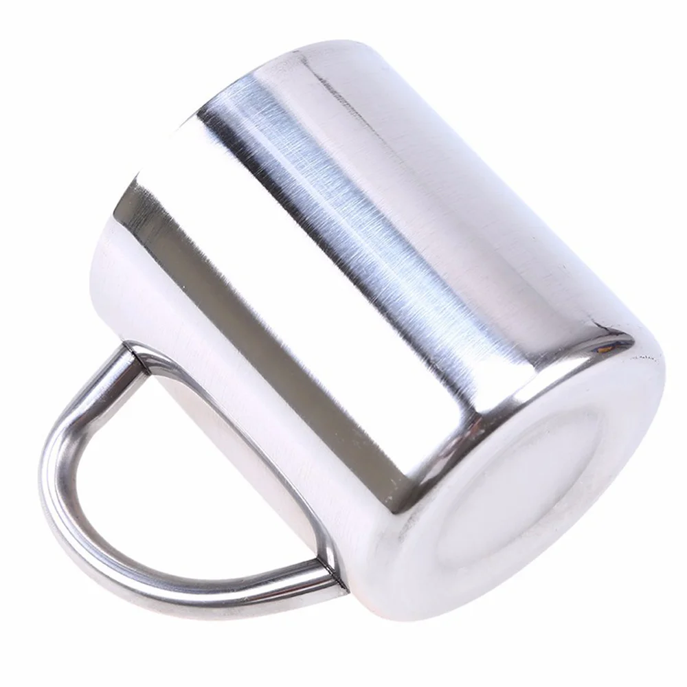 Двойные стенки Нержавеющая сталь Кофе кружка 230 мл Портативный чашка кувшин