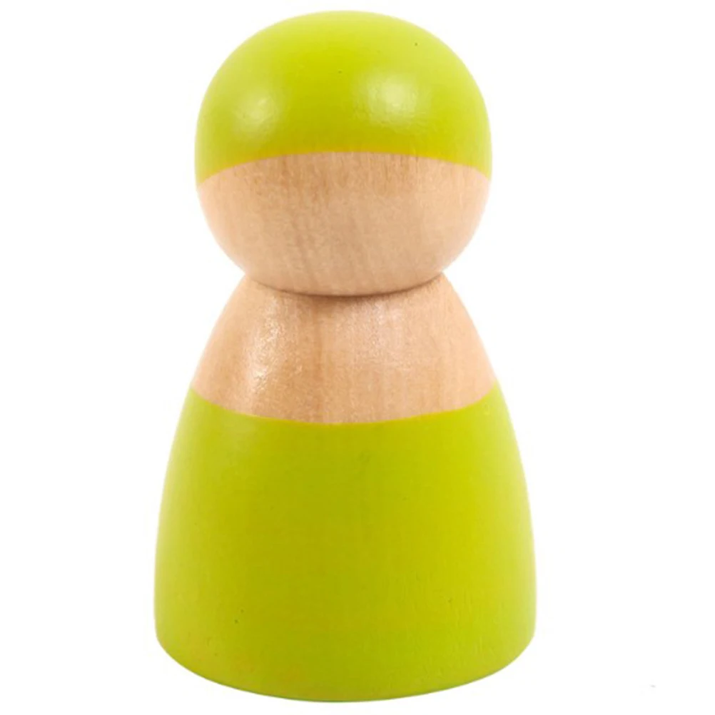 

12 pcs Wooden Rainbow Peg Dolls Little Wooden Figures People Dolls Decoration Toy Preschool Learning Educational Toys Kids Gift