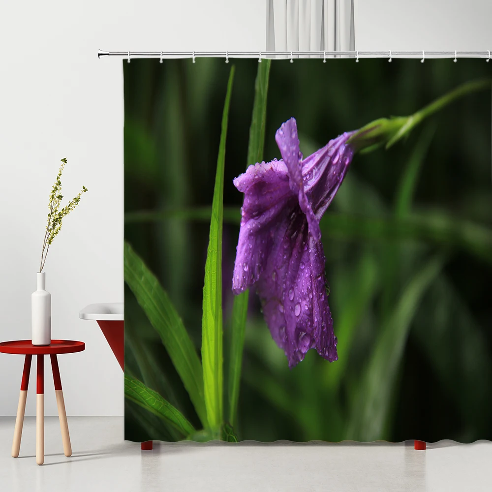 

Bathroom Shower Curtain Set Beautiful Flowers In Multiple Colors 100% Polyester Fabric Curtains 3d In The Bathroom Cloth Curtain