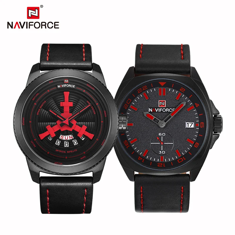 Часы наручные NAVIFORCE Мужские кварцевые спортивные светящиеся водонепроницаемые в