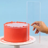 transparent cake cream scraper cake making rectangular acrylic baking tool stripes edge side mousse butter icing kitchen tools