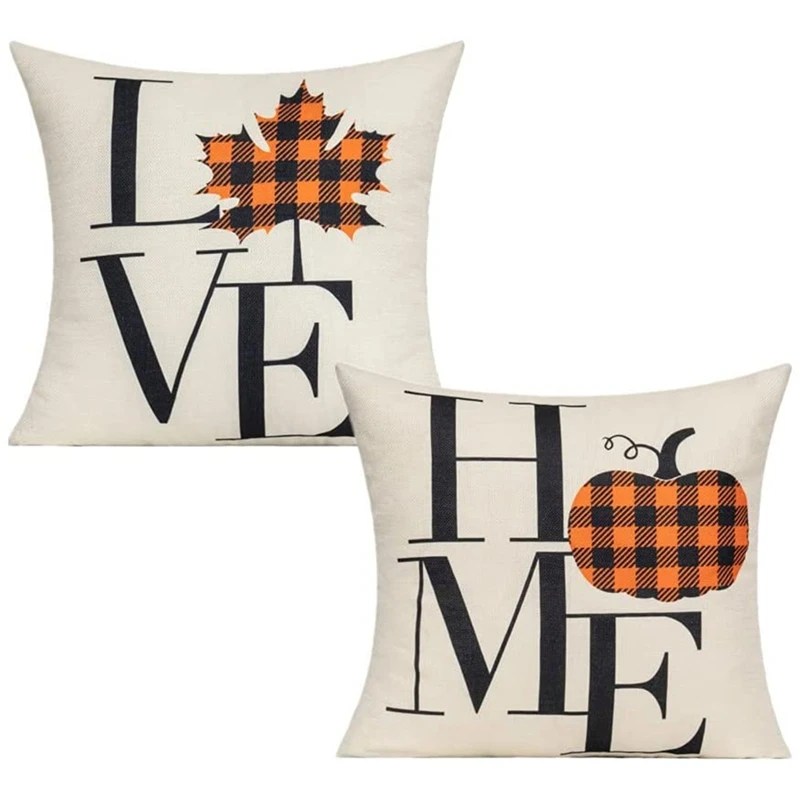 

Fall Pillow Covers 18x18 Farmhouse Autumn Decor Throw Pillows Outdoor Couch Sofa Thanksgiving Home Decorations