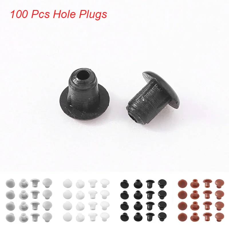 

100Pcs 5 mm Round Hole Plugs Screw Hole Drilling Cover Plugs Cabinet Furniture Protection Stopper Hardware Grommet Screw Cover