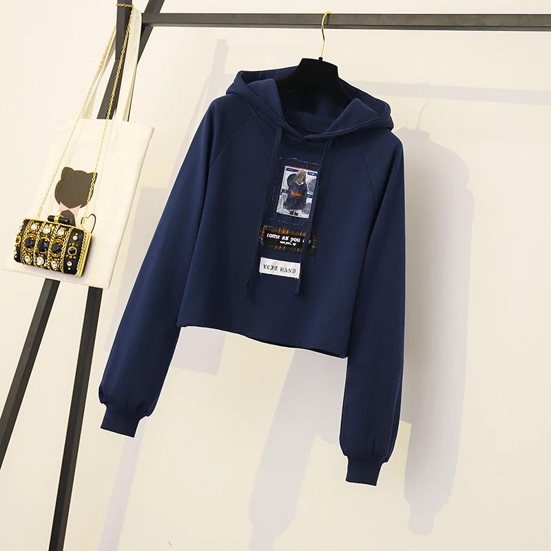 Большой плюс размер Tracksuit спортивный костюм осень зима Женская Спортивная юбка костюм свитер с капюшоном комплект из 2 предметов Топ свитер юбка повседневный комплект