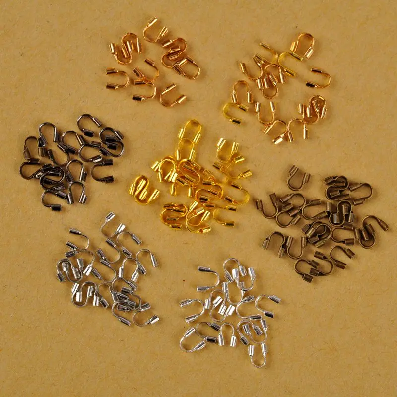 

1000Pcs 4.5x4mm Wire Protectors Wire Guard Guardian Protectors loops U Shape Accessories Clasps Connector For Jewelry Making