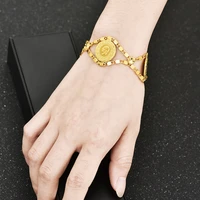 turkish islamic muslim ancient coin bracelet for women luxury 18k gold twist chain bracelet middle east trendy jewelry wholesale