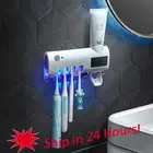 Настенный держатель для УФ стерилизатор зубных щеток в ванную комнату, автоматический выдавливатель зубной пасты, Диспенсер UVC держатели зубной пасты от гриппа