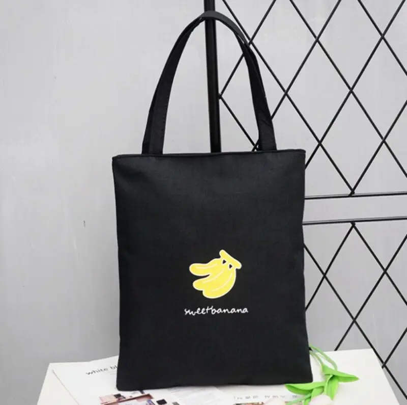 Новая женская холщовая черная сумка через плечо сумка-мессенджер сумка-тоут