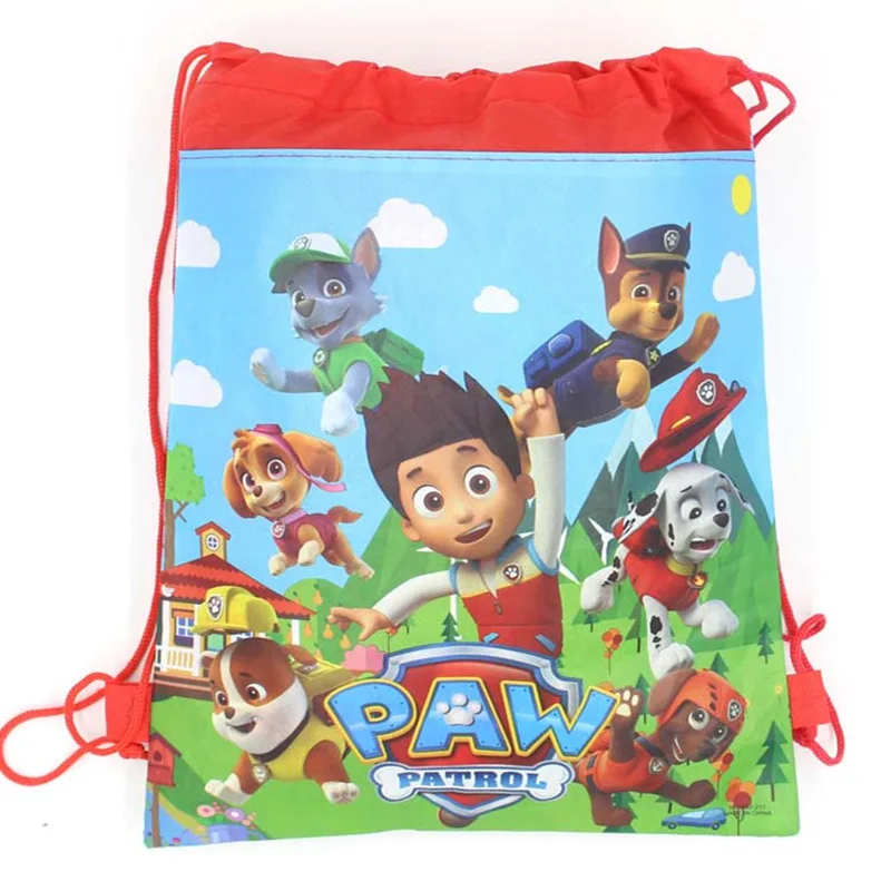 Non-woven bag-C Paw Patrol украшения на день рождения для детей, праздничная сумка для дня рождения, бумажные чашки, тарелки, детские одноразовые столовые приборы для душа - Цвет: Non-woven bag-C