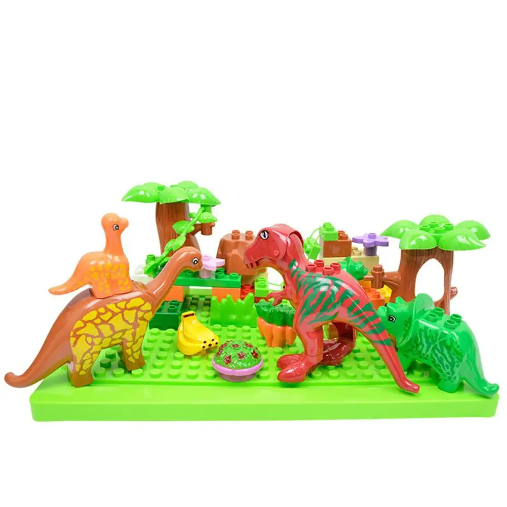 

40pcs dinosaur building blocks set children assembled toys plastic dinosaur character set preschool learning educational toys