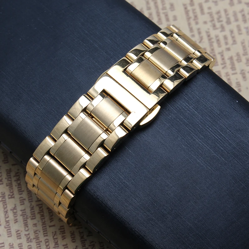 

Stainless Steel Watchband for Luxury Masters Men Women's Watch Strap Belt Bracelet Butterfly Buckle 13 14 15 16 18 19 20 21 22mm