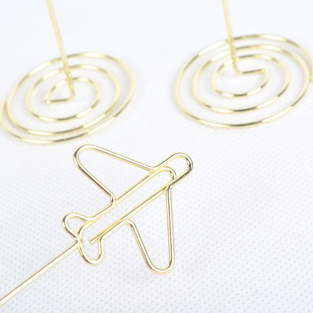 

8Pcs Cartoon Message Clip Full Line Metal Clip Metal Memo Holder Table Placecard Holder Stand for Wedding Banquet(Ro