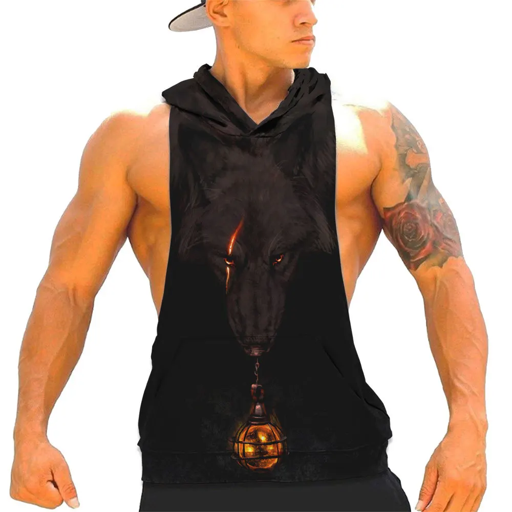 

2019 new Mens Sleeveless Tank Tops Summer 3D Print Male Tank Tops Gyms Clothing Bodybuilding Undershirt Fitness Tank Tops