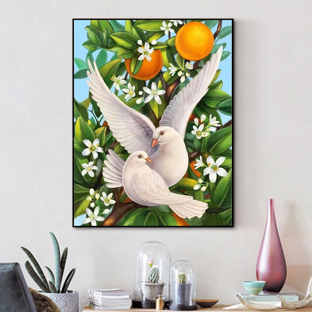 YI с блестящим брильянтовым картина камни в форме ромба голубь Вышивка крестом