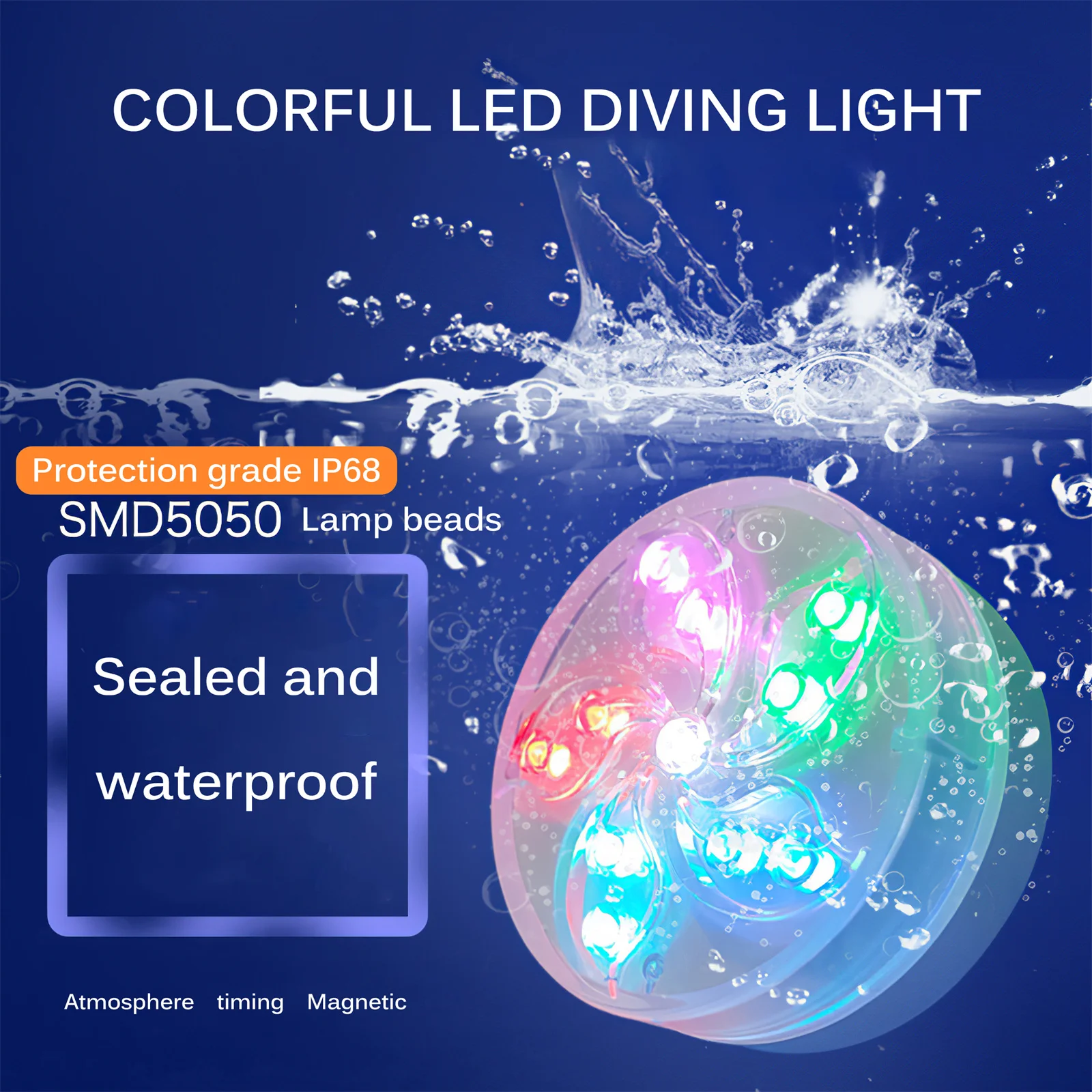 

Светодиодная подводная лампа с светильник ционным управлением, регулируемый режим освещения пруда, питание от батарейки светильник для ба...