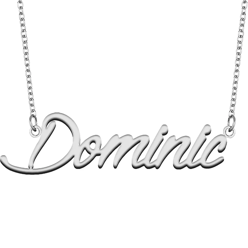 Dominic Custom Name Necklace Customized Pendant Choker Personalized Jewelry Gift for Women Girls Friend Christmas Present