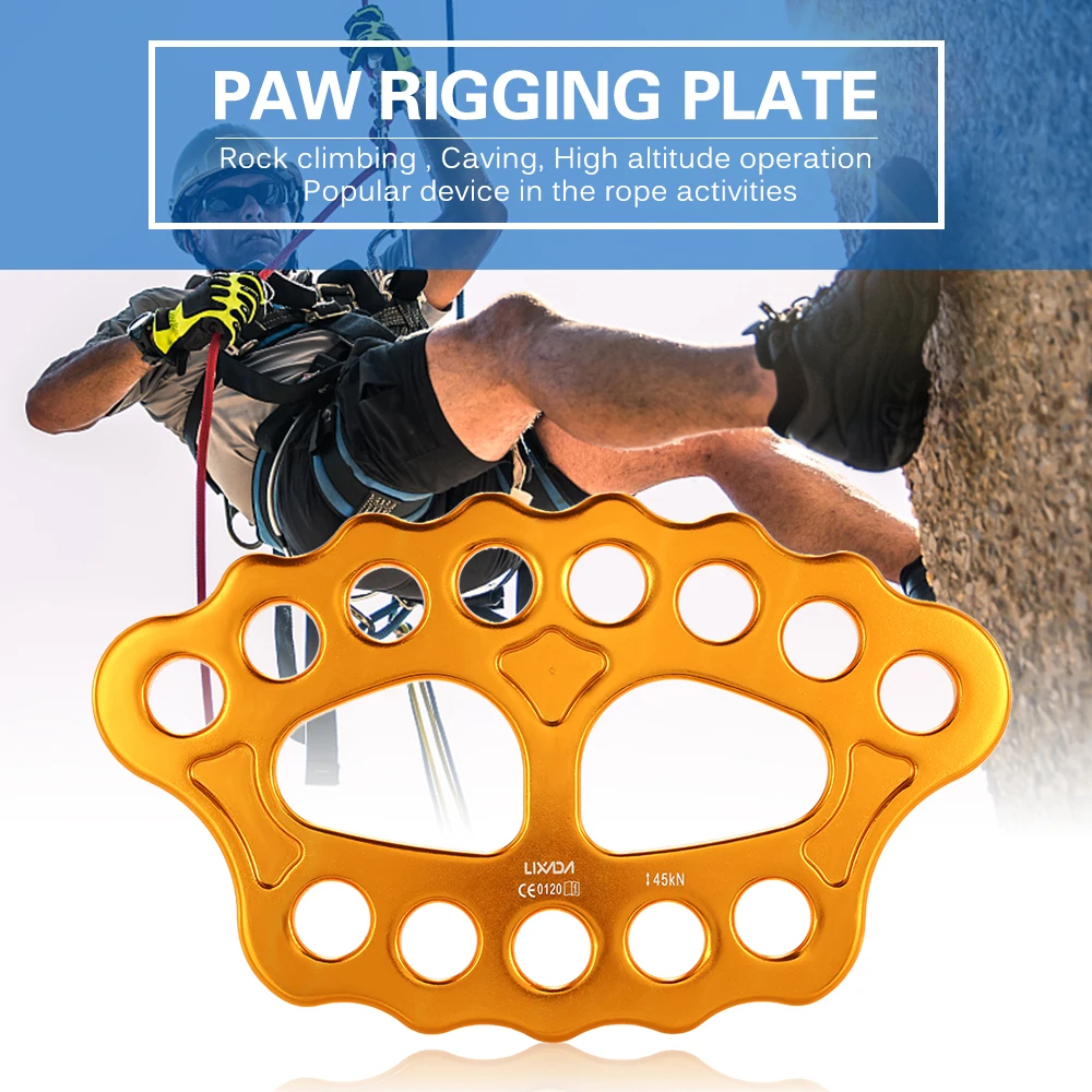 

Lixida 8/15 Holes Paw Rigging Plate Outdoor 45KN Rescue Rock Climb Rescue Climbing Equipment Mountaineer Anchor Connector Gear