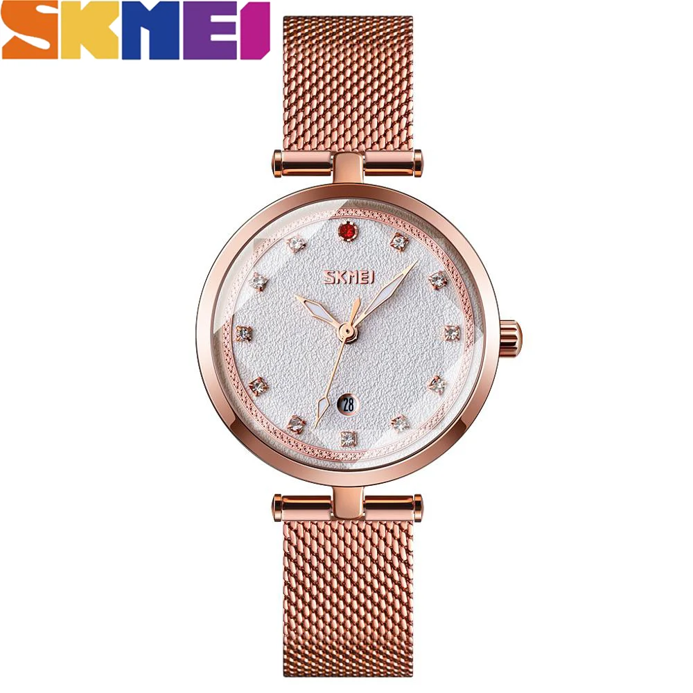 

Luxury Watch Women Stainless Steel Bracelet Dress Ladies Watches Japan Quartz Movement Waterproof SKMEI Date Clock mujer zegarek