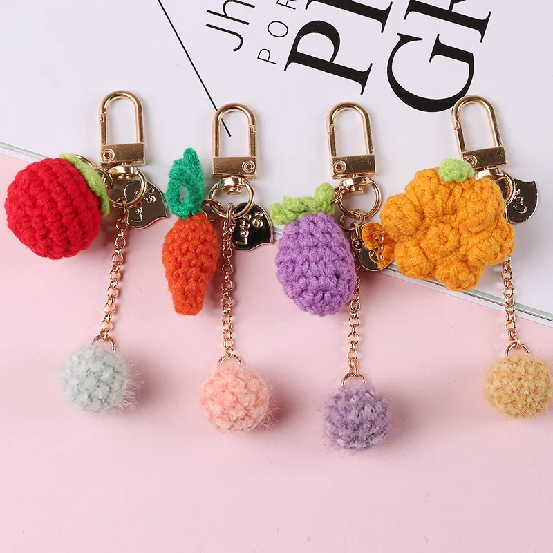 Милые брелоки с изображением баклажана и моркови для женщин девушек Милая тыква