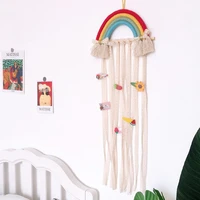 rainbow hairpin hair clip holder storage organizer girl room hanging ornament hair accessories storage belt decoration wall hang