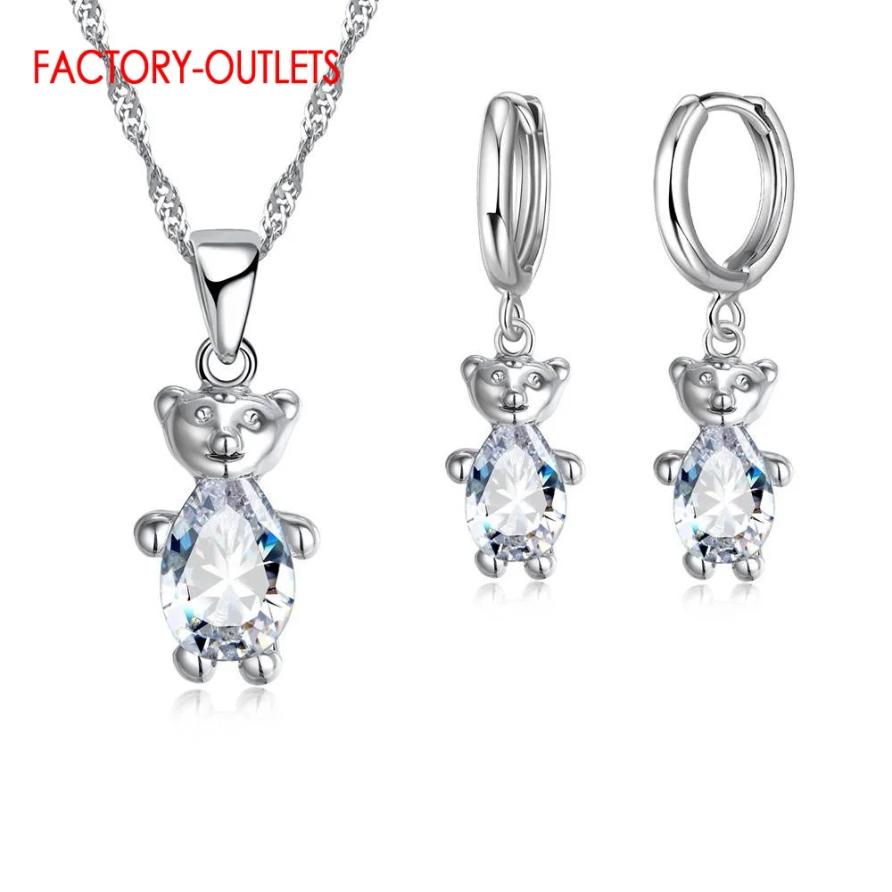 Ожерелье и серьги-кольца из серебра 0 01 пробы с фианитом | Украшения аксессуары