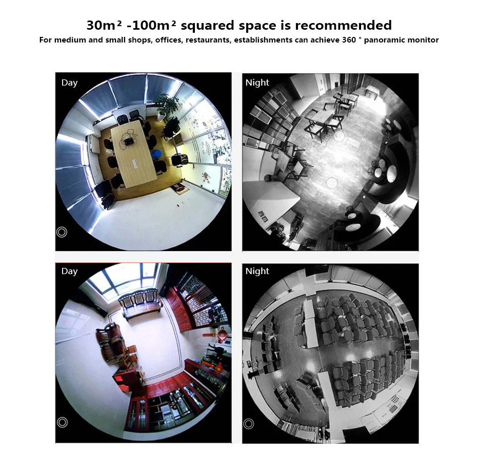 SNOSECURE 360 градусов двухсторонняя аудио панорамная 1.3MP рыбий глаз Беспроводная Смарт ip-камера Домашняя безопасность