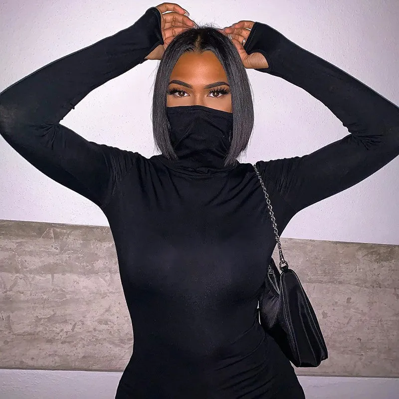 

New Fashion Sexy Women High Solid Fashion Summer Club Dresses Woman Party Long Sleeved Mini Dress For Female