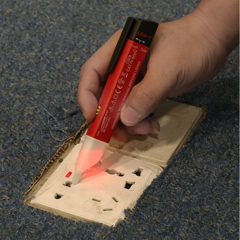 

UNI-T UT13B AC Voltage Detectors Adjustable Sensitivity Auto Sensing Non-Contact Stylus Beep/Flash/Vibration/Tip