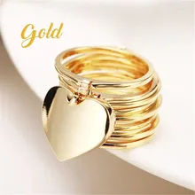 Новое Золотое выдвижное Кольцо Love Heart магическое переменное