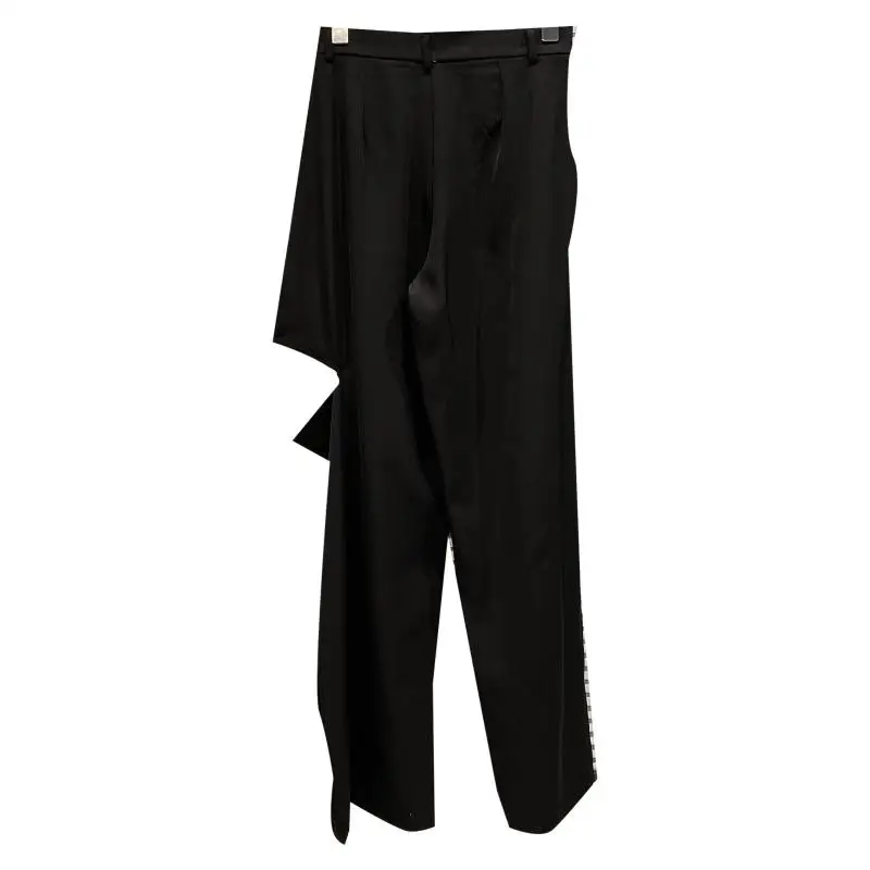 

2021 Summer New Fashionable Hollow-out Vulnerability Design Loose Casual Wide-Leg Pants Small Suit Pants Women's Pants