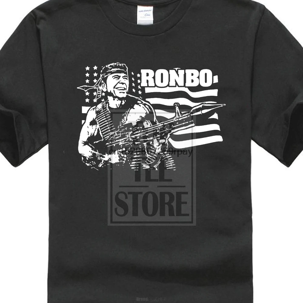 

Ronald Reagan T Shirt Ronbo Vintage Political Retro 80S Campaign Button Poster Tee Flipping The Bird Finger Republican